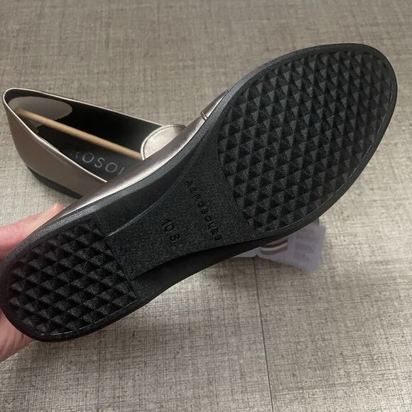 AEROSOLES Borgio Loafer Flat Size 10.5 Graphite NEW Career Modern Work Comfort - Picture 9 of 11